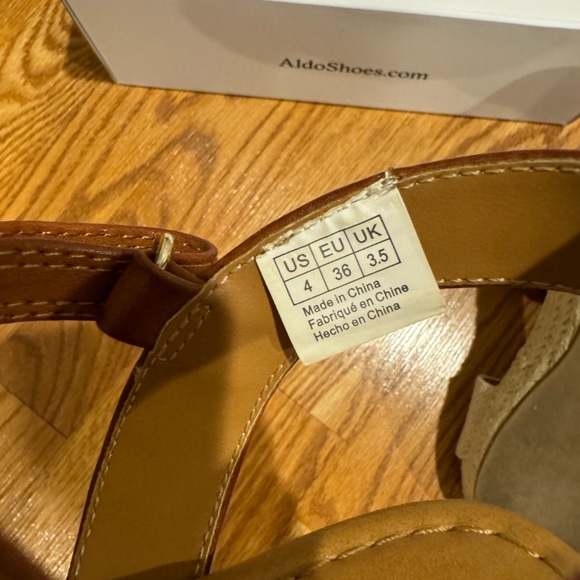 Big Girls ALDO Oberoste Sandal Wedges in Jute Tan Brown - Picture 5 of 7